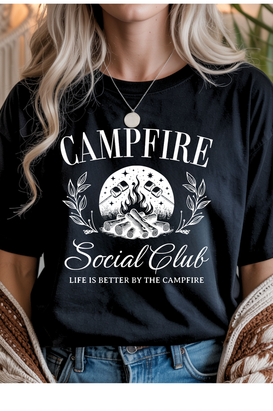 Wholesale Royal Queen - Campfire Social #2 - Black Gildan Tee