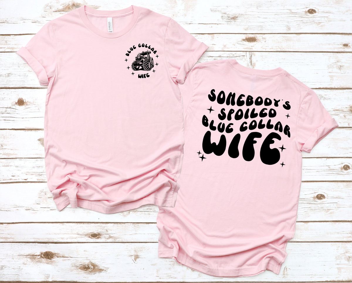Wholesale Farmer blue collar Wife Graphic Tee - Grey