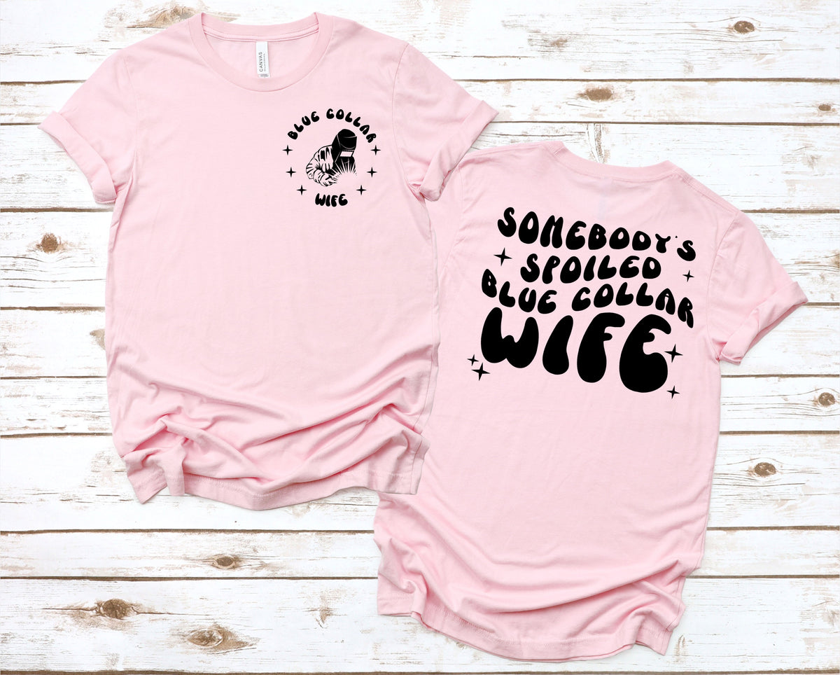 Wholesale Welder blue collar Wife Graphic Tee - Grey