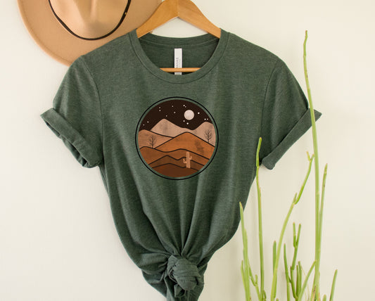 Wholesale Boho Desert Graphic Tee - Heather Forest