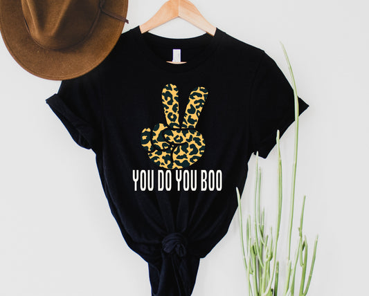 Wholesale Boo, You do You Leopard Graphic Tee - Black