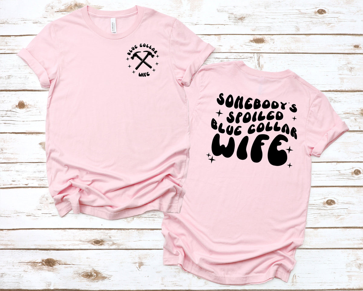 Wholesale Carpenter blue collar Wife Graphic Tee - Grey