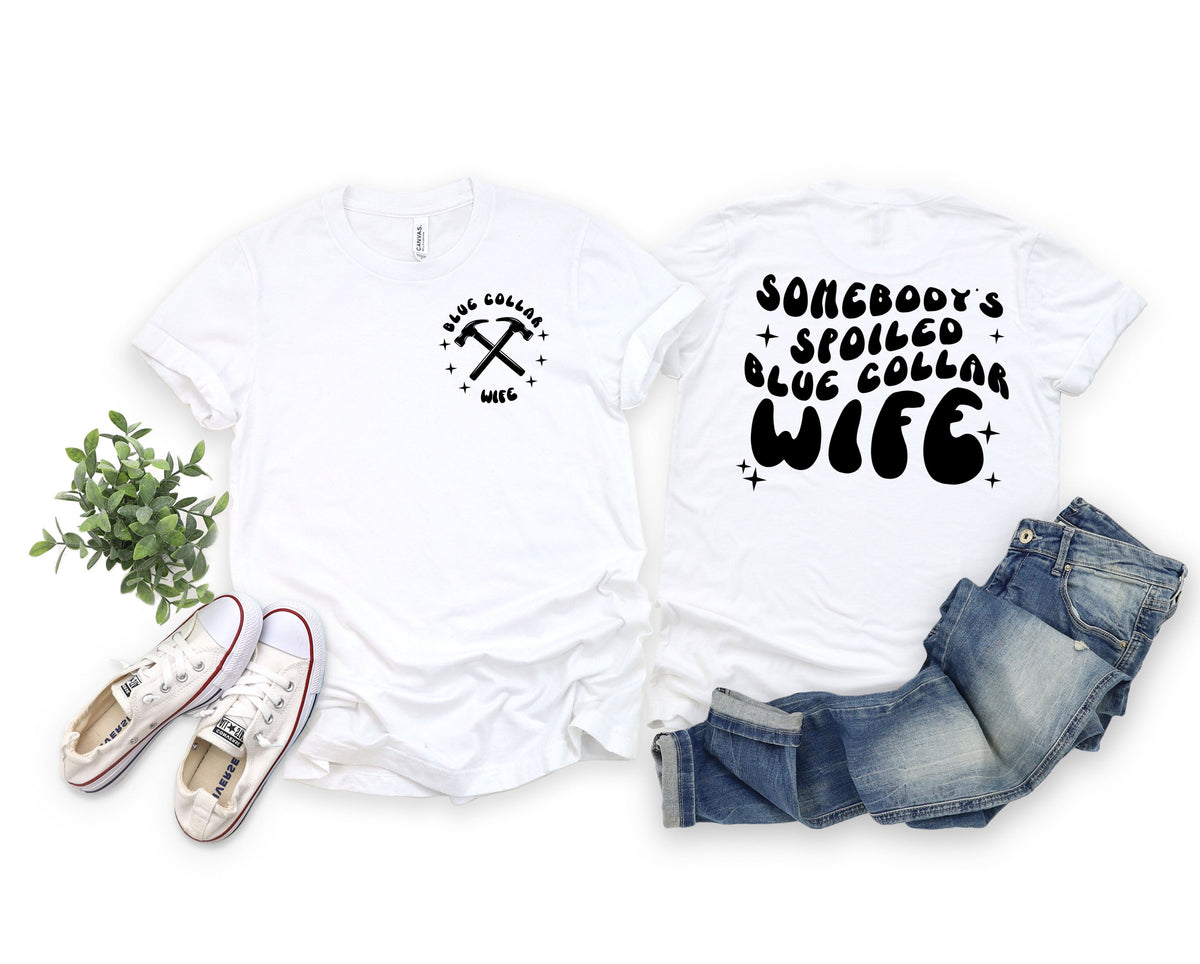 Wholesale Carpenter blue collar Wife Graphic Tee - Pink