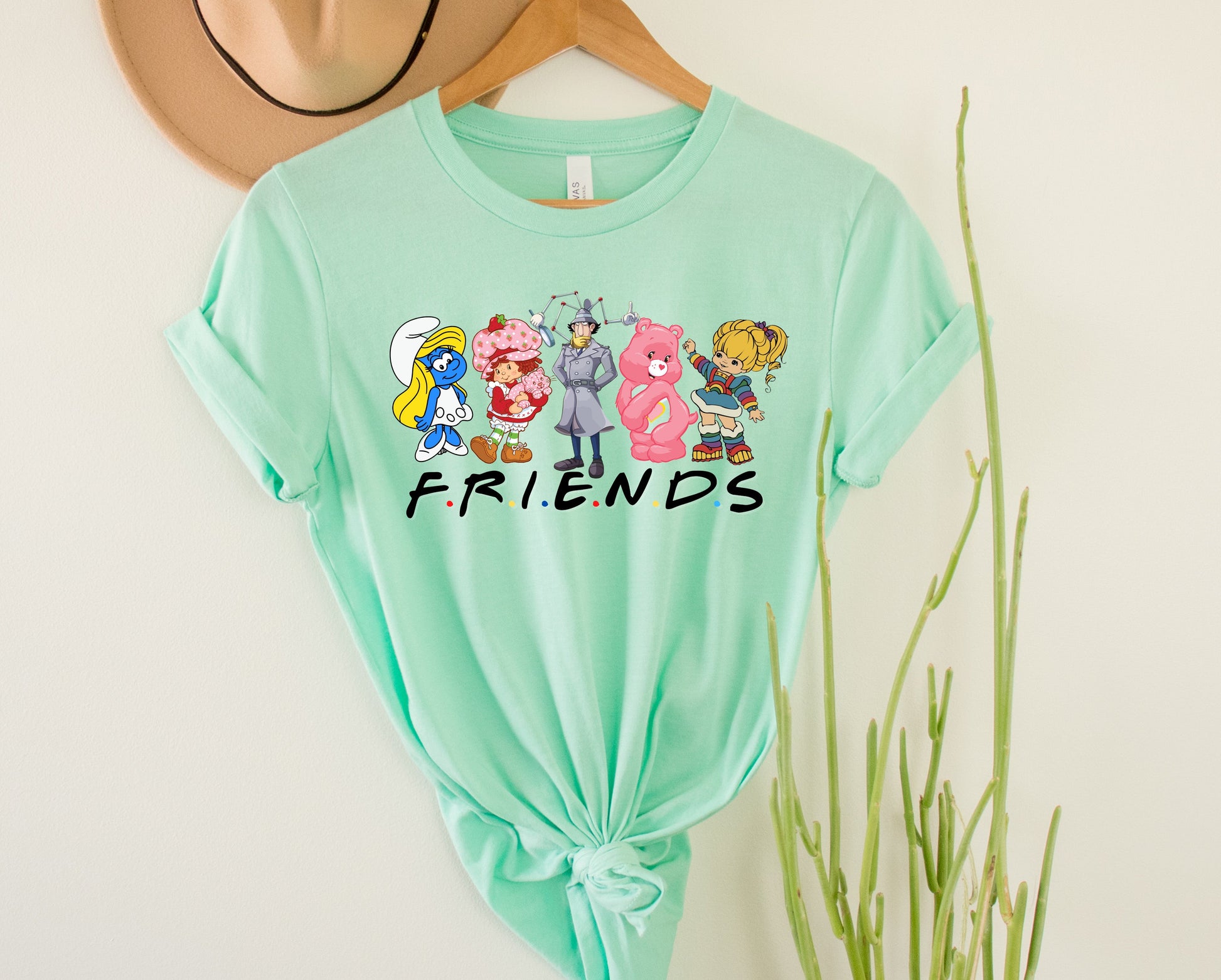 Wholesale Cartoon Friends Graphic Tee - White