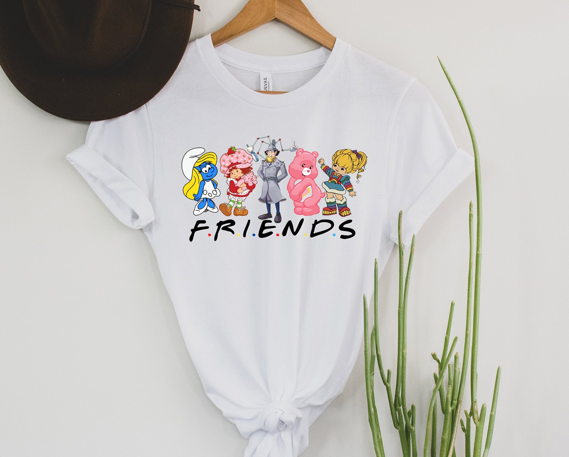 Wholesale Cartoon Friends Graphic Tee - Mint