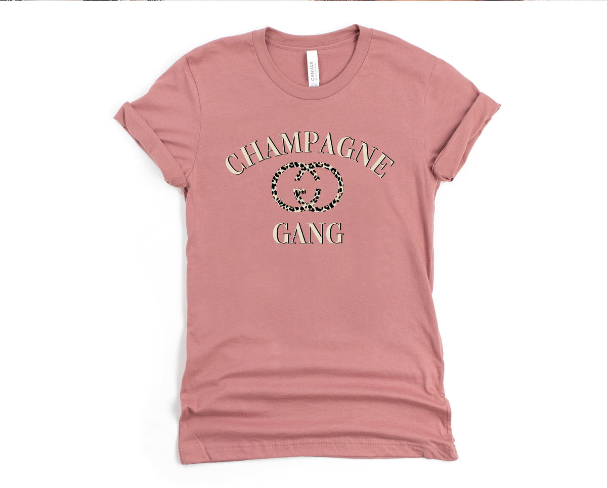 Wholesale Champagne Gang Graphic Tee - Mauve