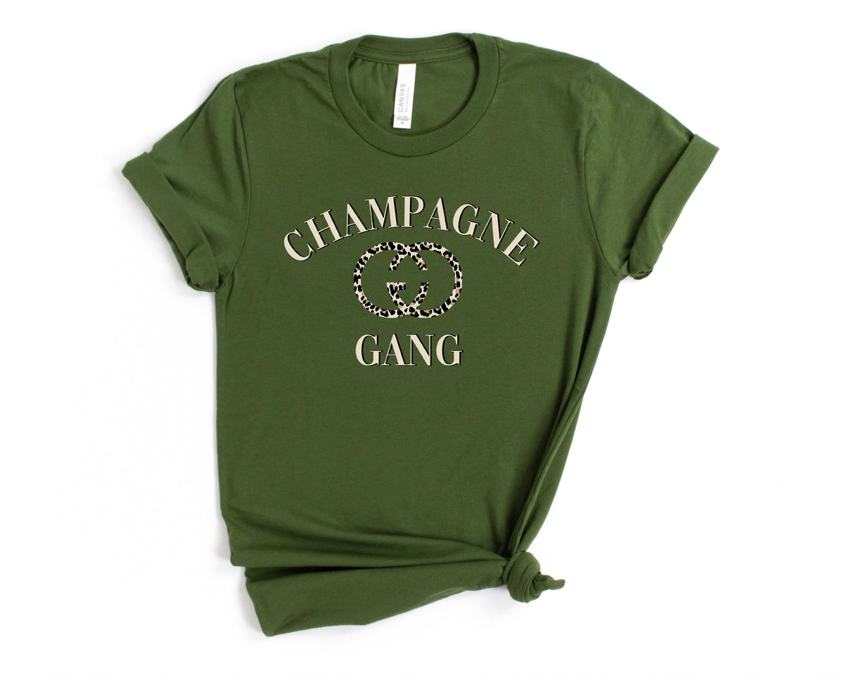 Wholesale Champagne Gang Graphic Tee - Olive