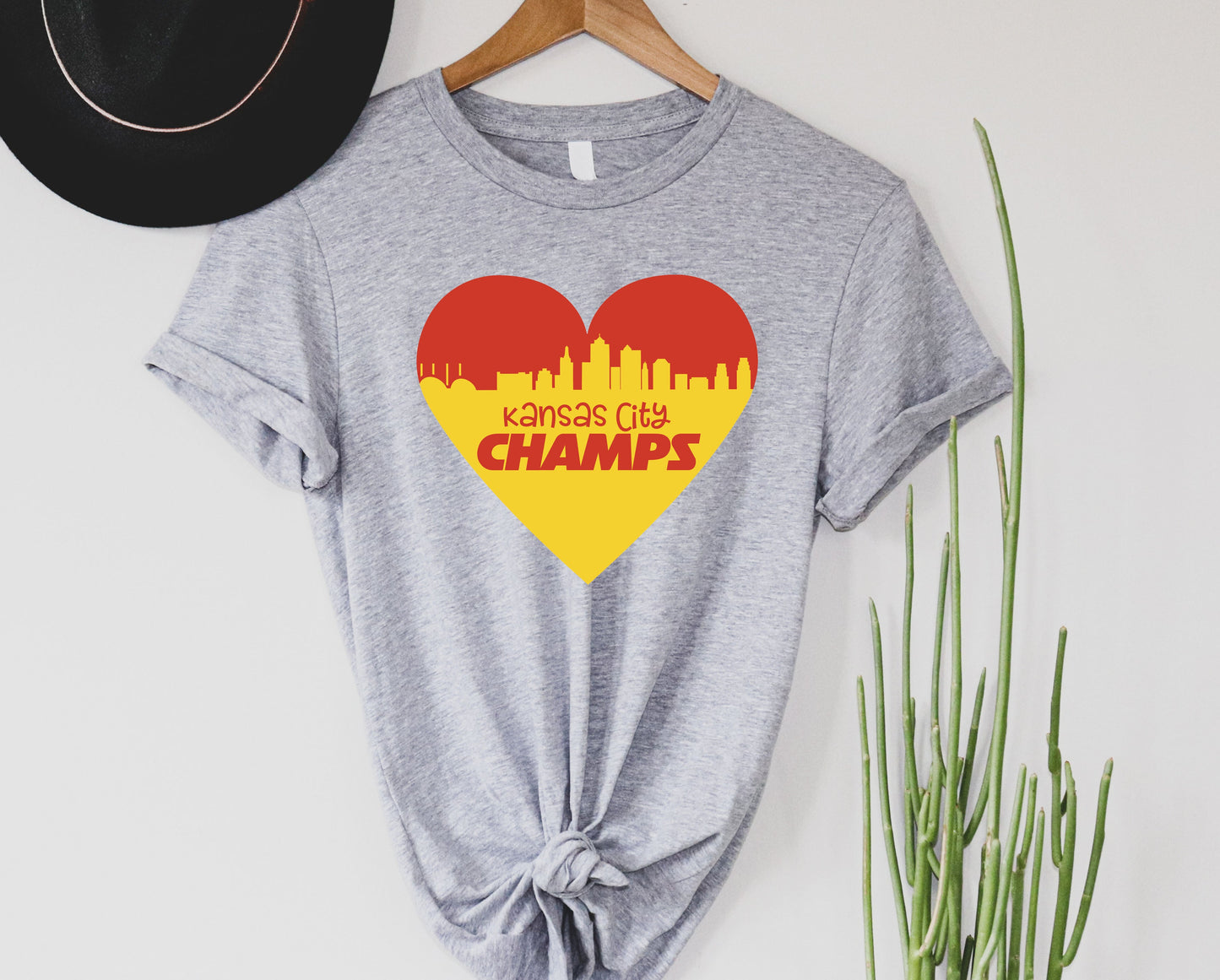 Wholesale Champs Heart Graphic Tee - Grey Tee