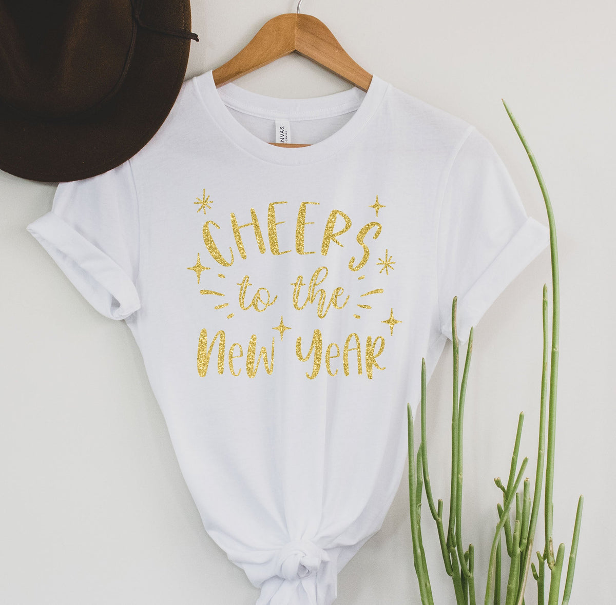 Wholesale Cheers to the New Year Graphic Tee - Black