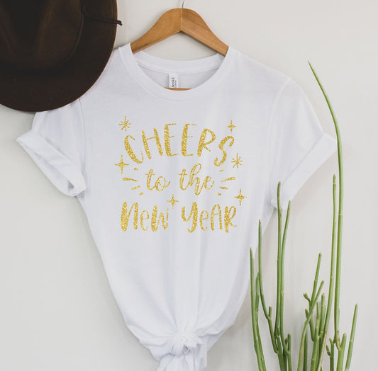Wholesale Cheers to the New Year Graphic Tee - Black