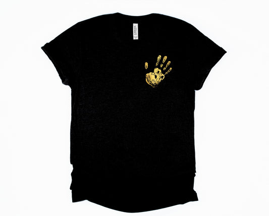 Wholesale Childhood Cancer Handprint Graphic Tee - Black