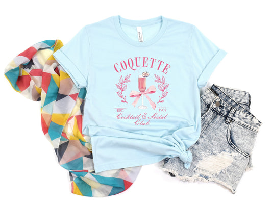 Wholesale Cocktail Club Graphic Tee - pink