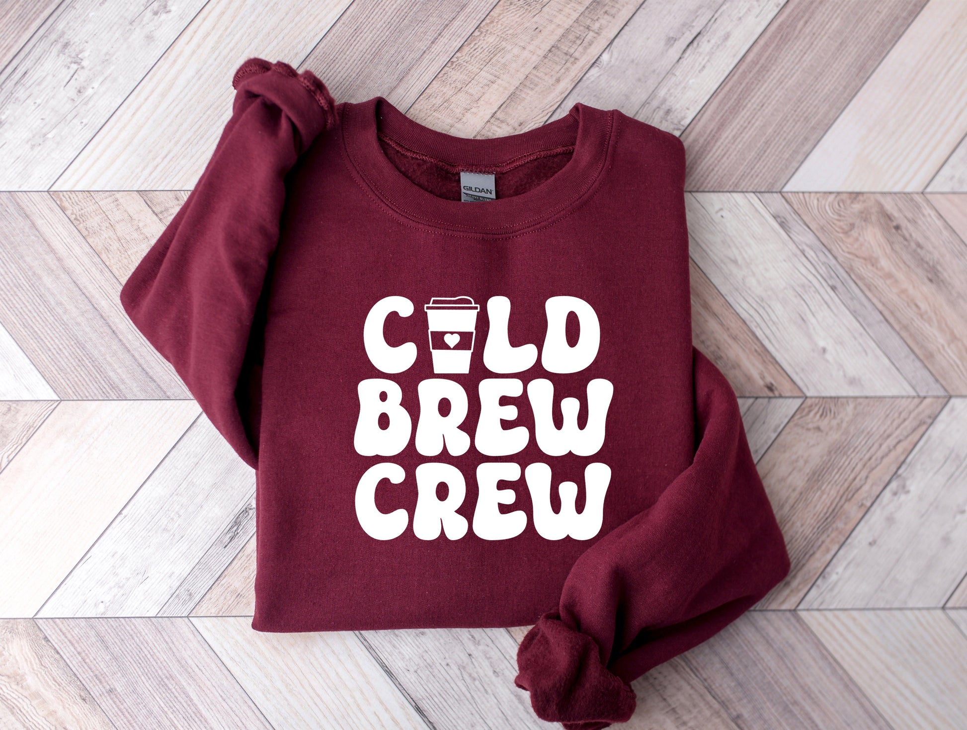 Wholesale Cold Brew Crew Graphic Tee - Brown Sweatshirt