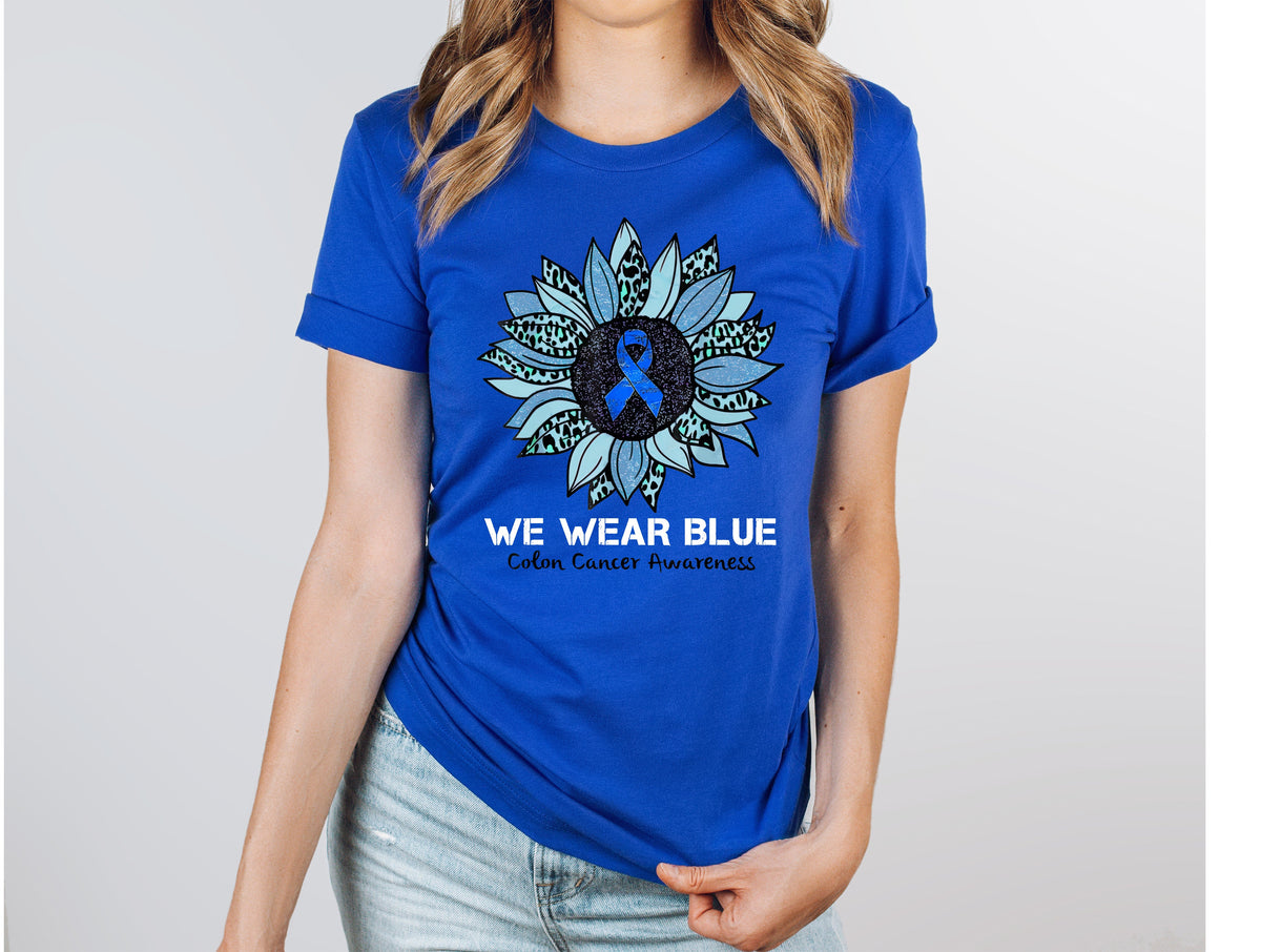 Wholesale Colon Cancer Awareness Graphic Tee - Royal Blue