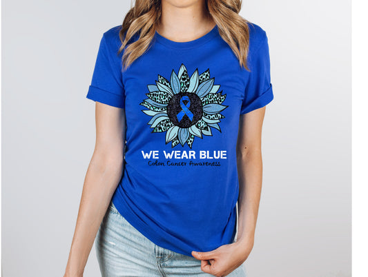 Wholesale Colon Cancer Awareness Graphic Tee - Royal Blue
