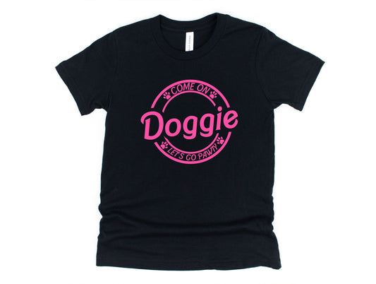 Wholesale Come on Doggie Graphic Tee - Black