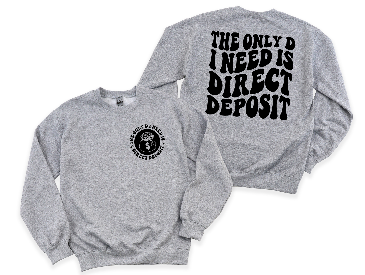 Wholesale Direct Deposit Graphic Tee - Grey Tee