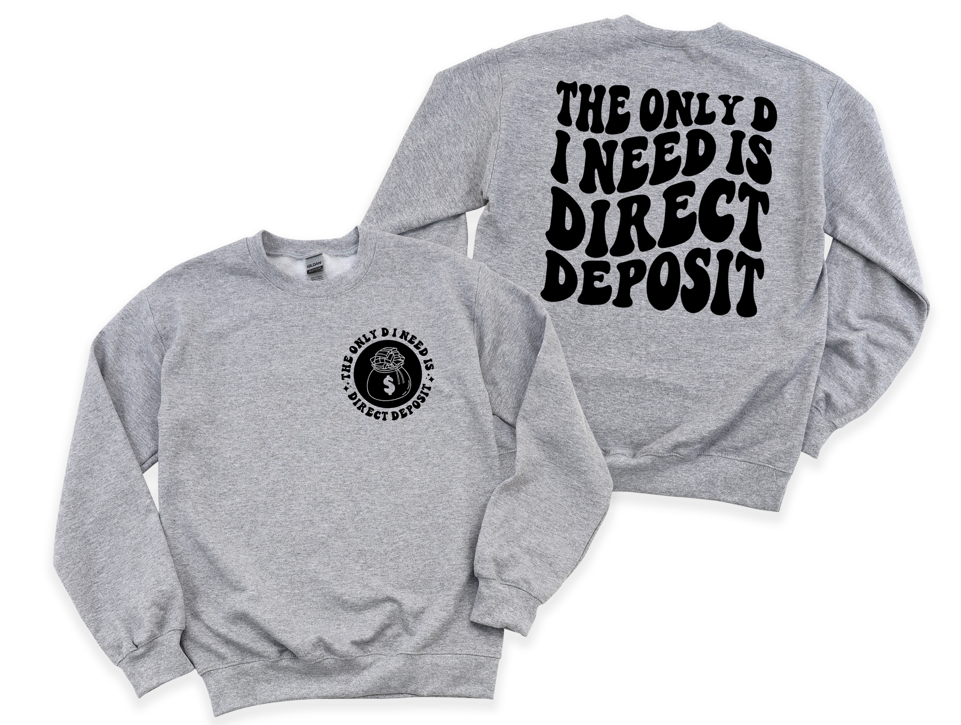 Wholesale Direct Deposit Graphic Tee - Grey Tee