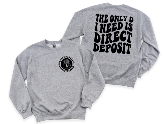 Wholesale Direct Deposit Graphic Tee - Grey Tee