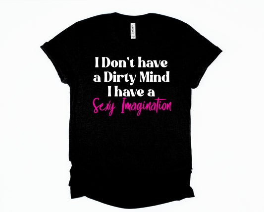 Wholesale Dirty mind Graphic Tee - Black Tee