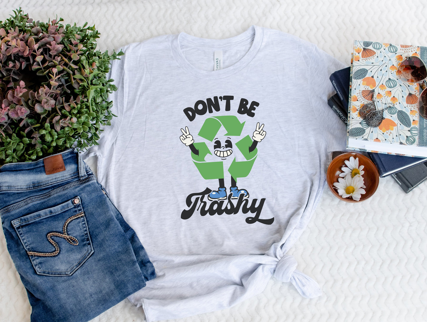 Wholesale Don't Be Trashy Graphic Tee - White Tee