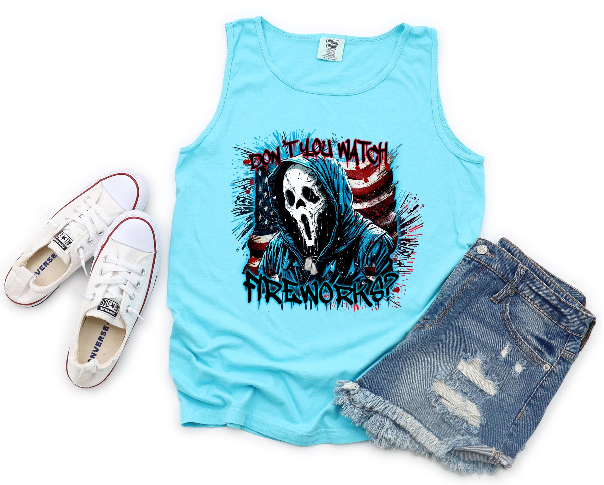 Wholesale Don't You Watch Fireworks Graphic Tee - Black Tee