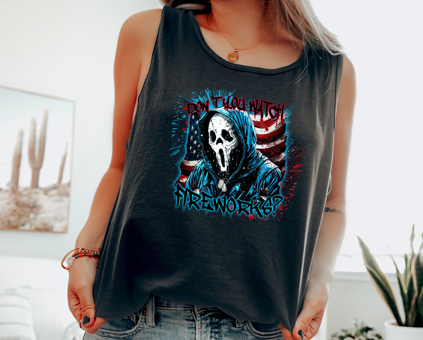 Wholesale Don't You Watch Fireworks Graphic Tee - Red Tee