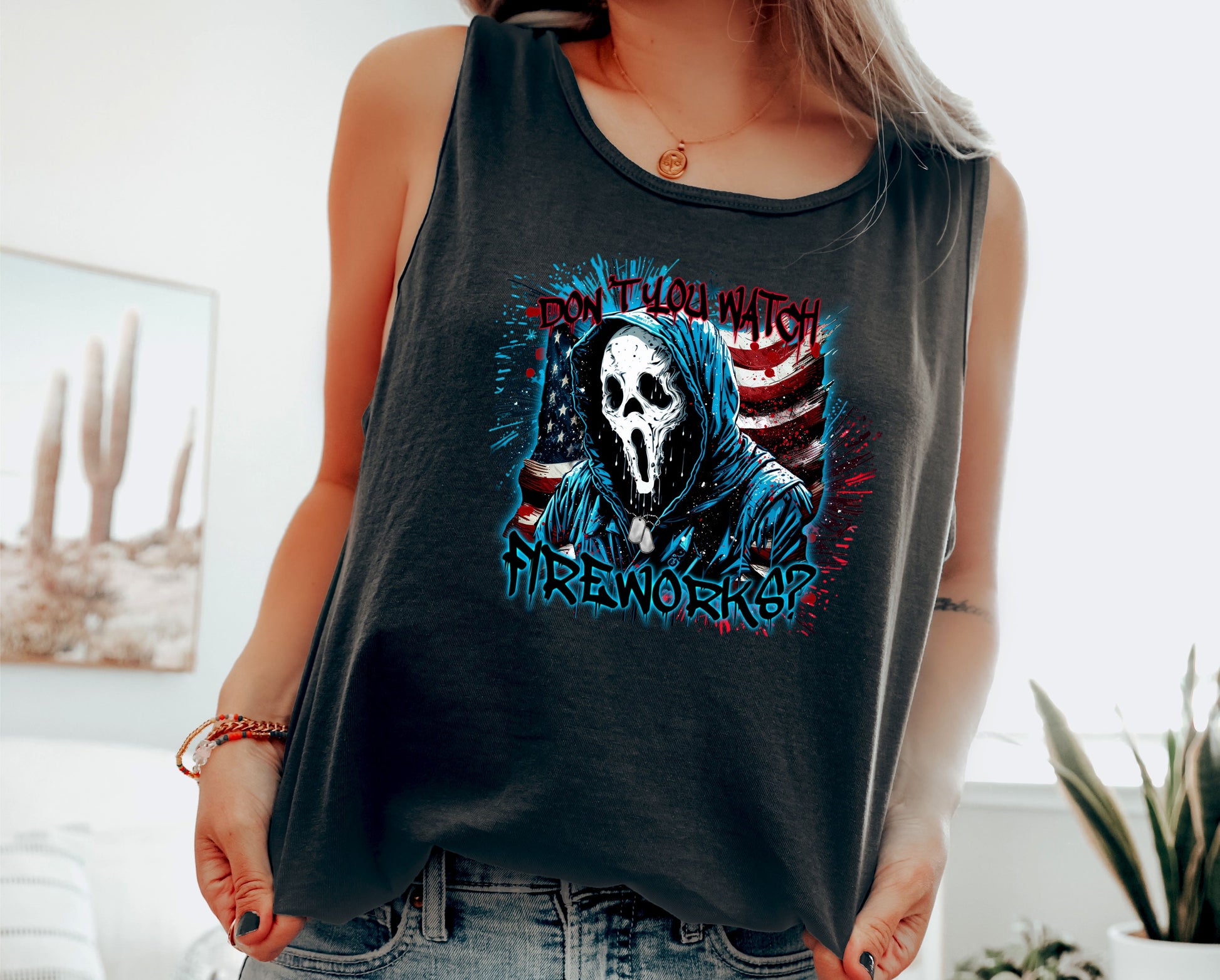 Wholesale Don't You Watch Fireworks Graphic Tee - Red Tee