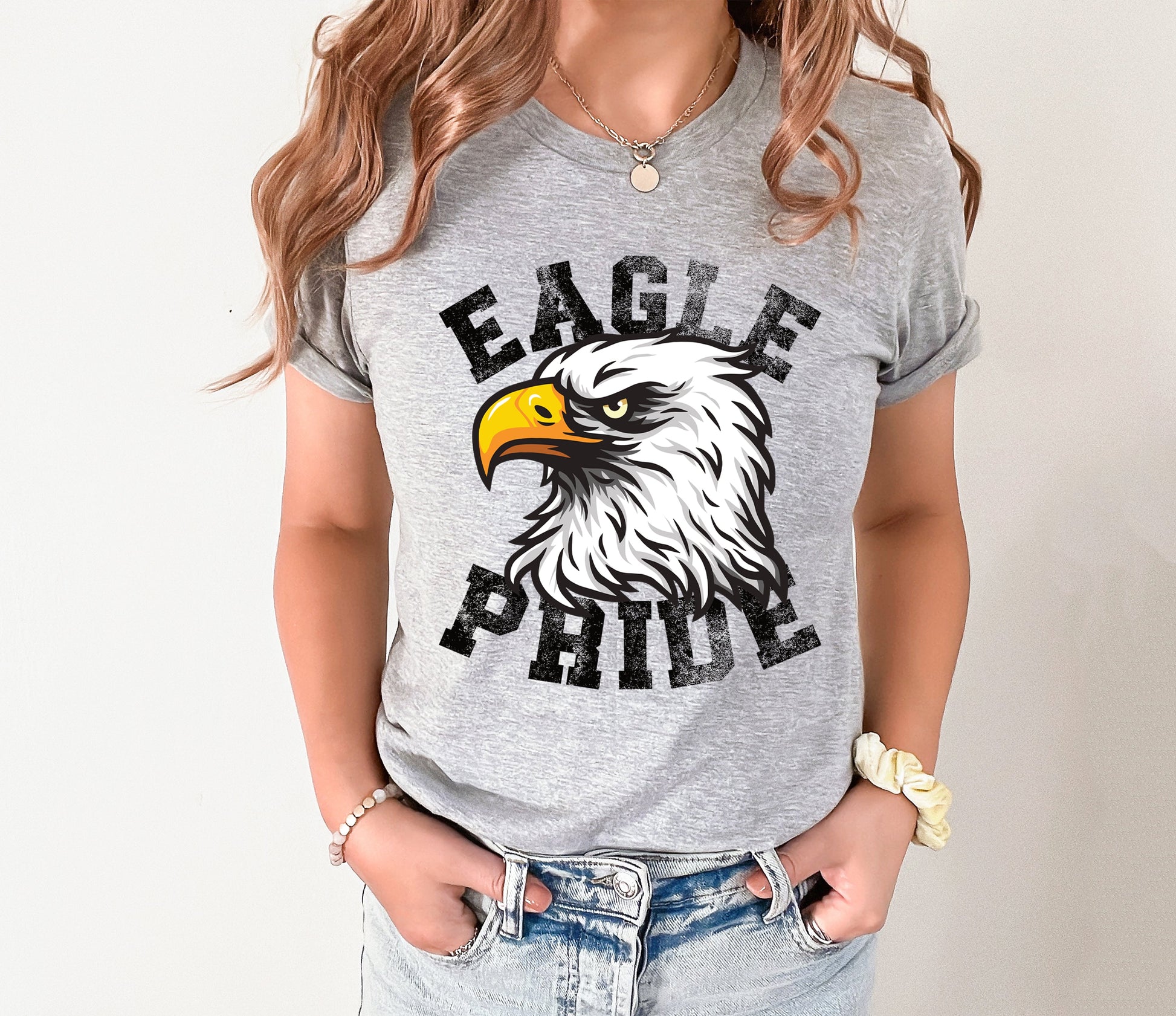 Wholesale Eagle Pride Graphic Tee - Grey Sweatshirt