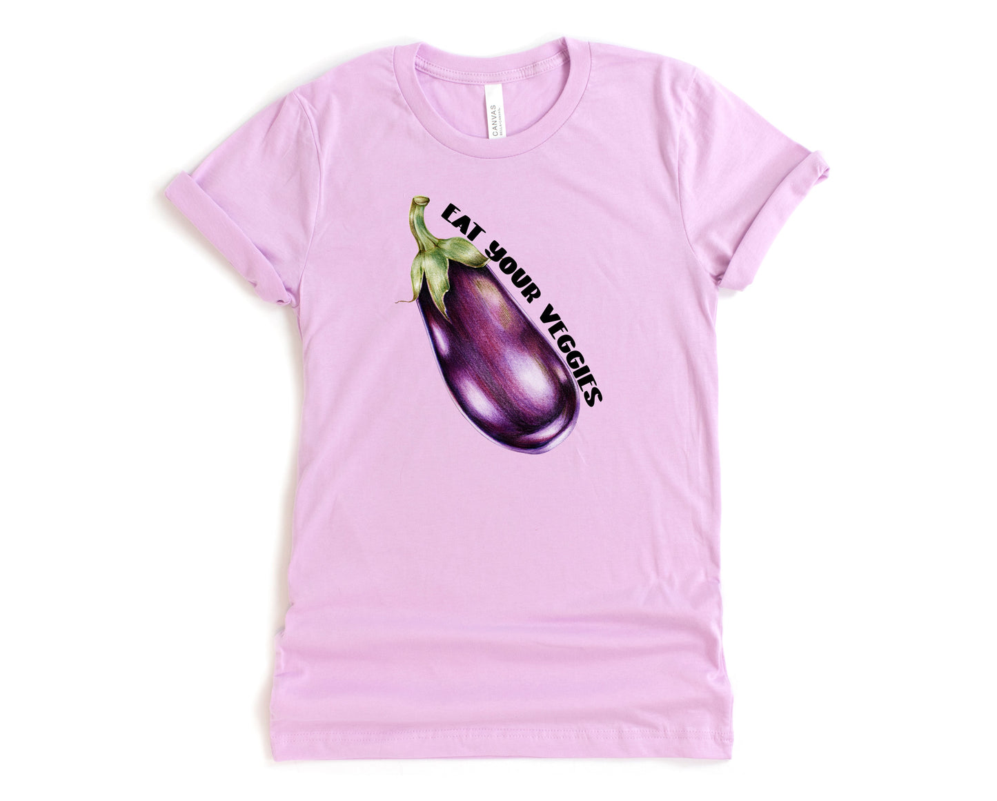 Wholesale Eat Your Veggies Graphic Tee - Lilac Tee