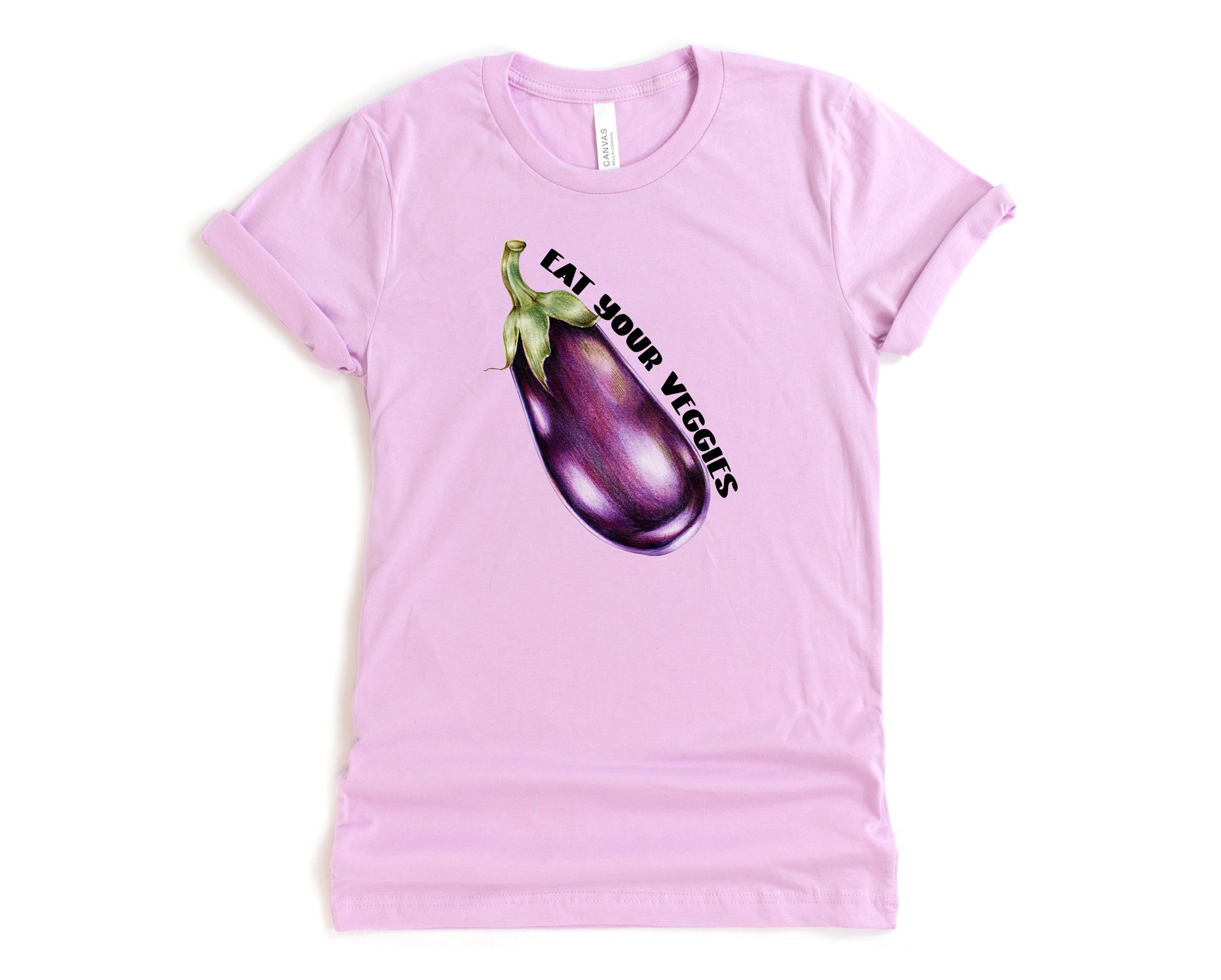 Wholesale Eat Your Veggies Graphic Tee - Lilac Tee