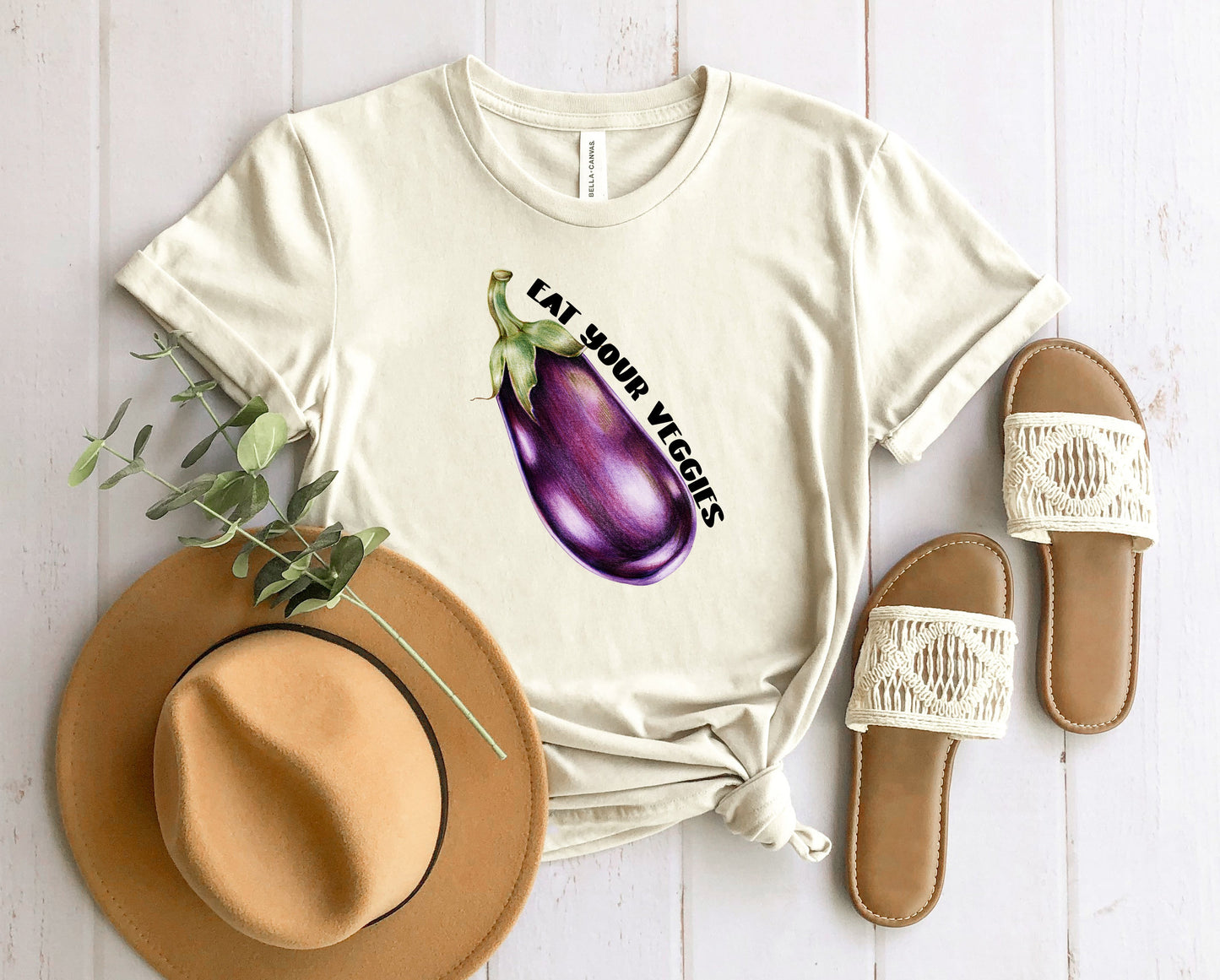 Wholesale Eat Your Veggies Graphic Tee - Sand Tee