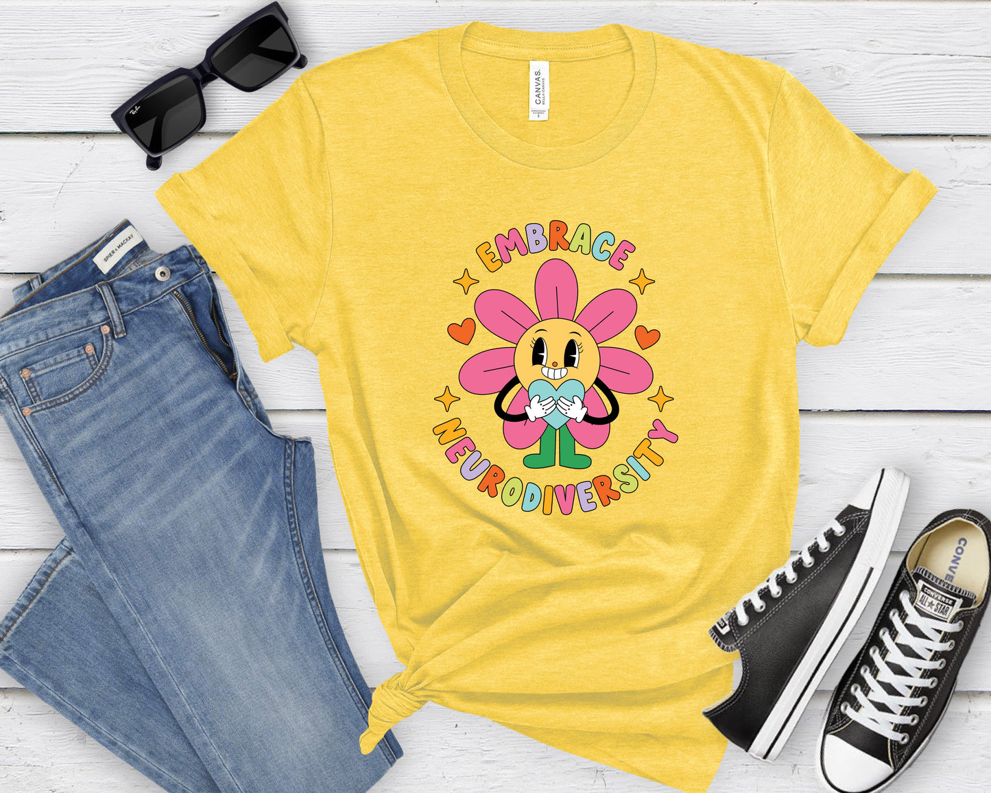 Wholesale Embrace Neurodiversity Graphic Tee - White Tee