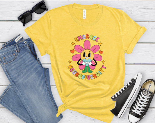 Wholesale Embrace Neurodiversity Graphic Tee - White Tee