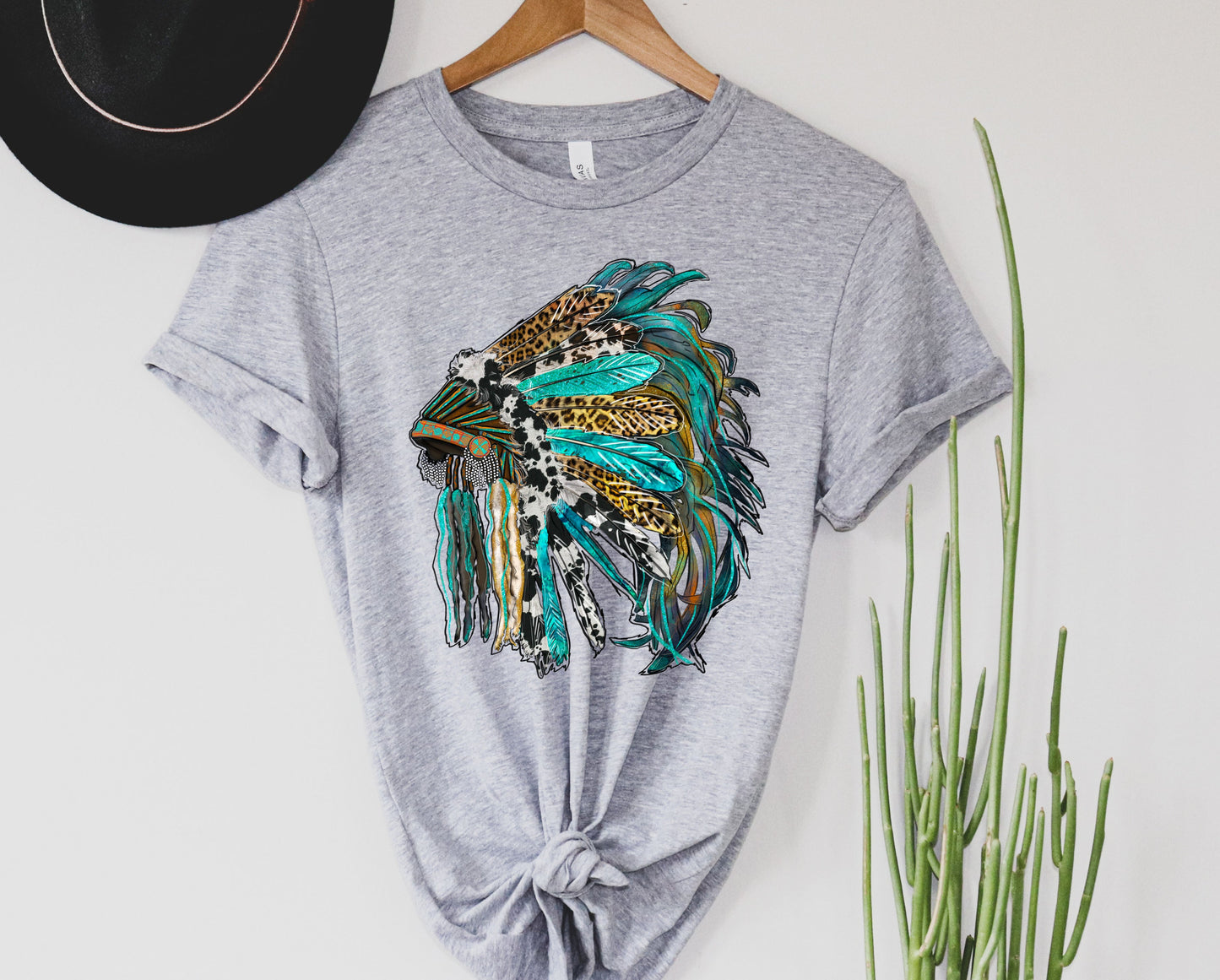 Wholesale Feathers Graphic Tee - Heather Clay