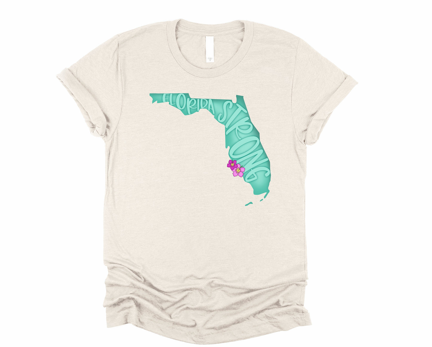 Wholesale Florida Strong Graphic Tee - Ash V-neck