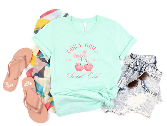 Wholesale Girly Girls Social Club Graphic Tee - pink