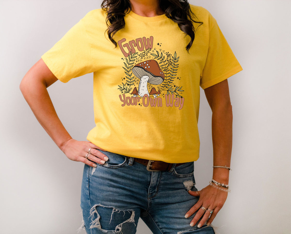 Wholesale Grow Your Own Way Graphic Tee - Gold