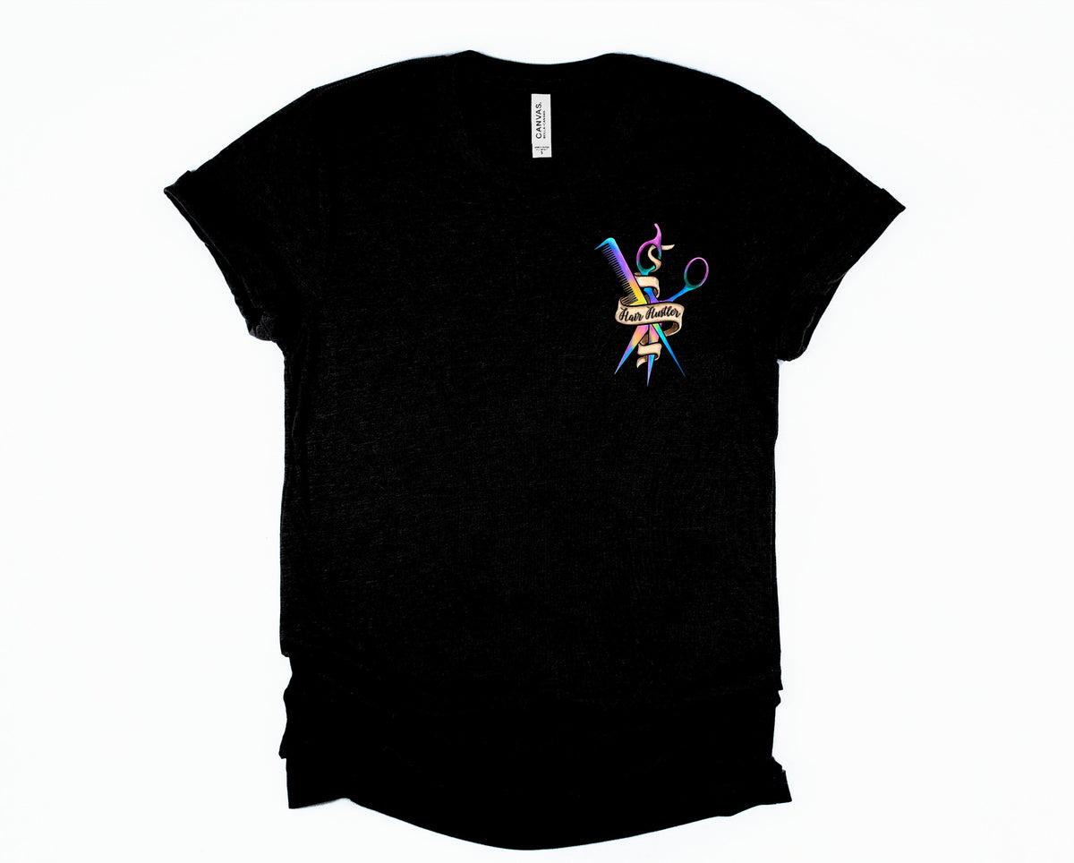 Wholesale Hair Hustler Pocket Print Graphic Tee - White