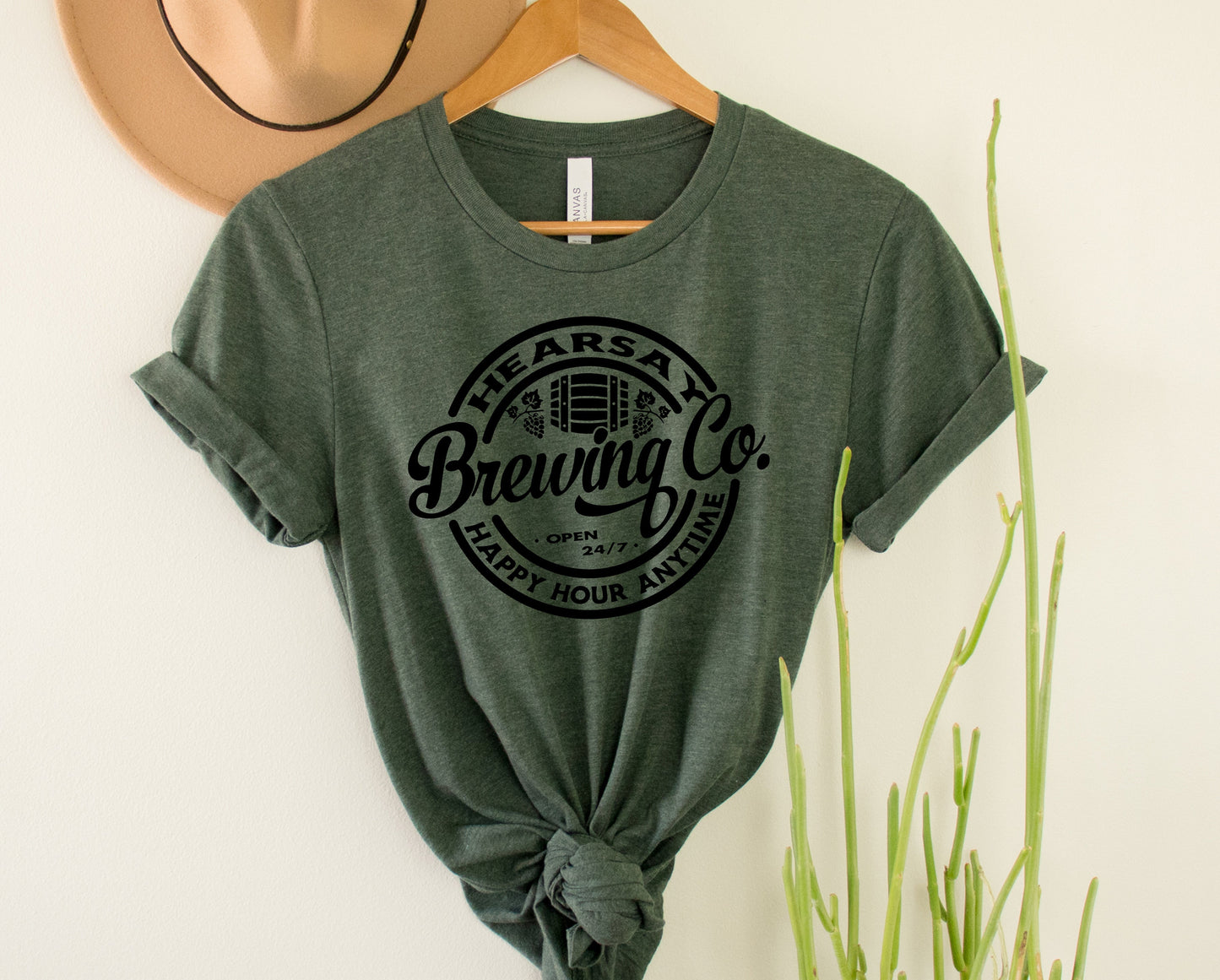 Wholesale Hearsay Brewing Co Graphic Tee - Heather Forest