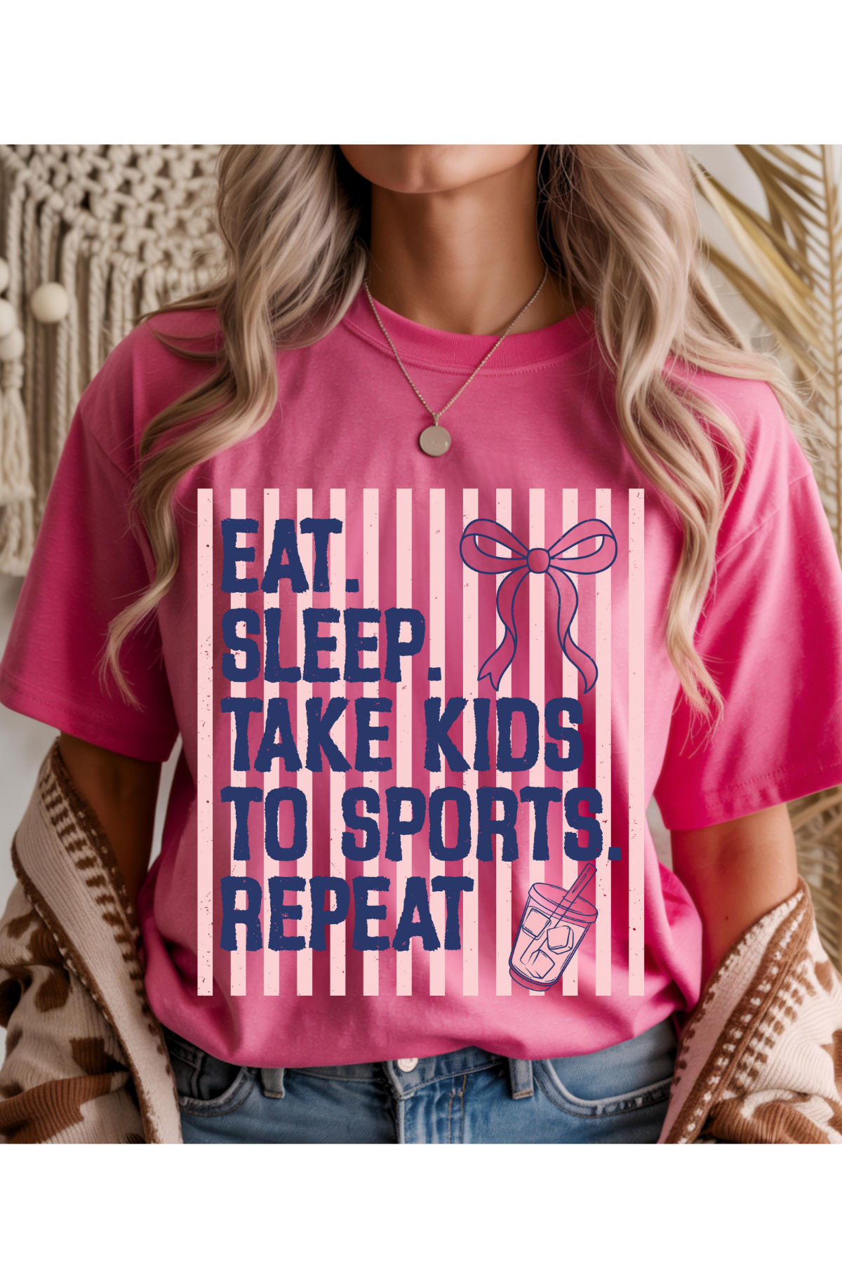 Wholesale Sunsational - Eat Sleep Sports #4 - Heather Heliconia Gildan Tee