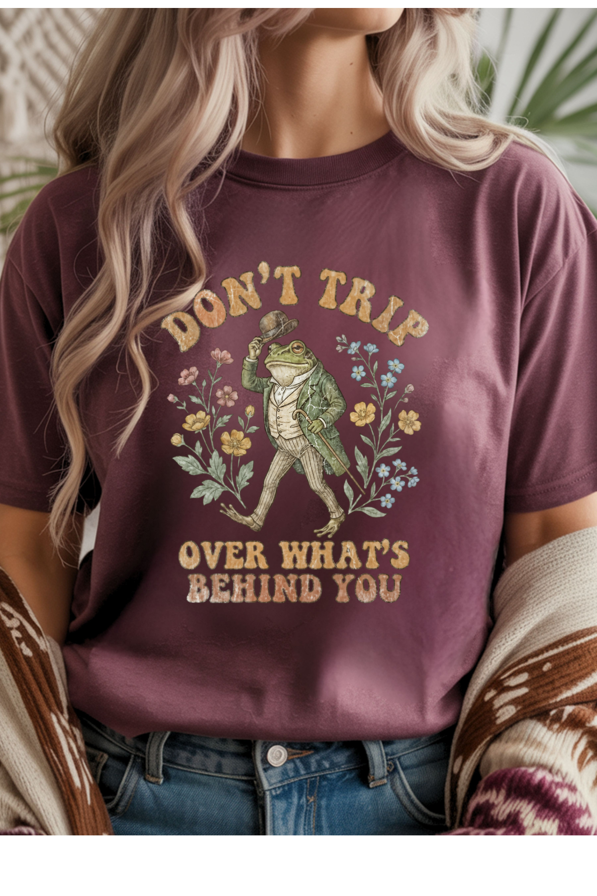 Wholesale Royal Queen - Don't Trip #4 - Heather Maroon Gildan Tee