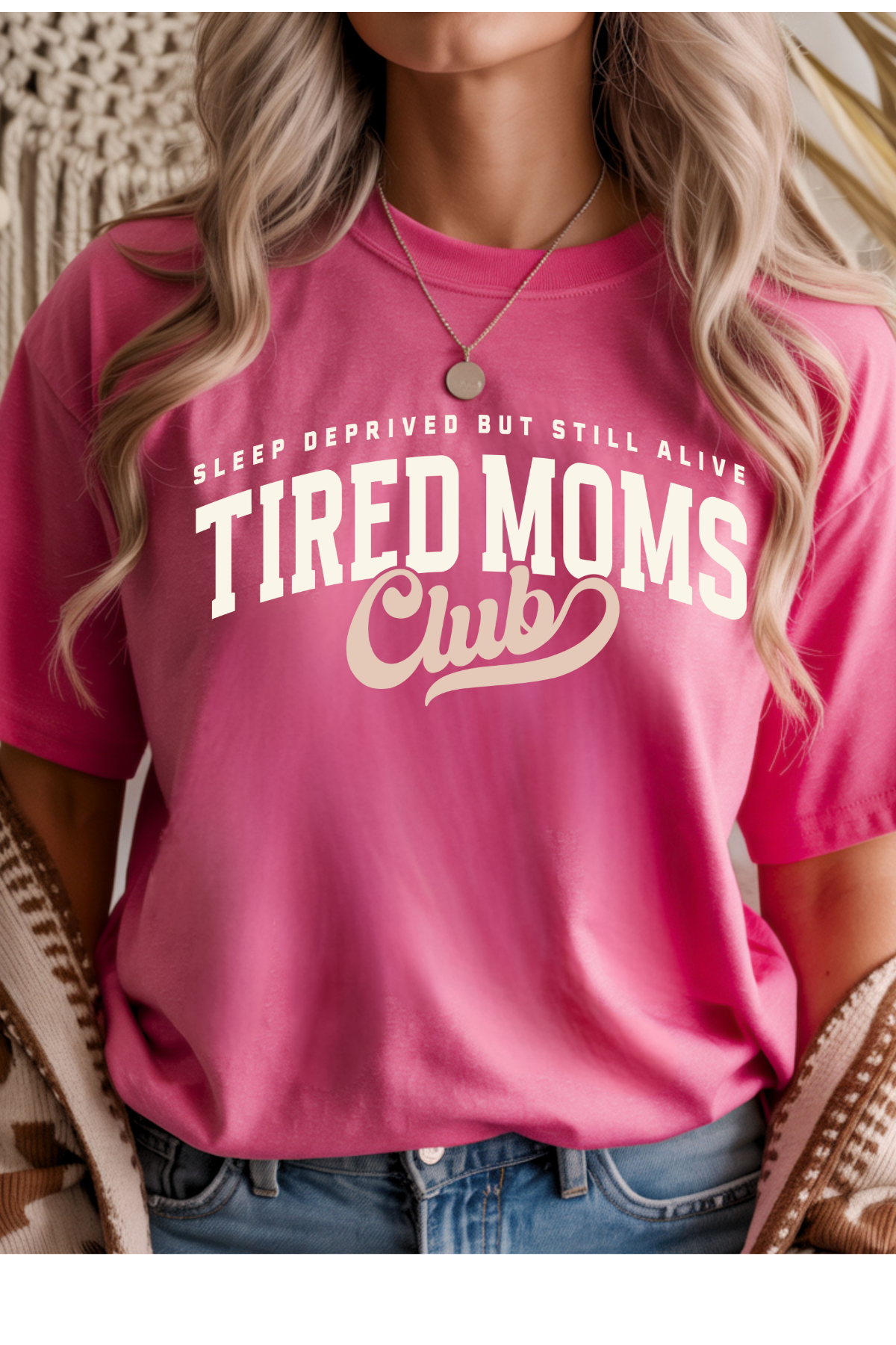Wholesale Color Me Spring - Tired Moms Club #7 - Heather Heliconia Gildan Tee