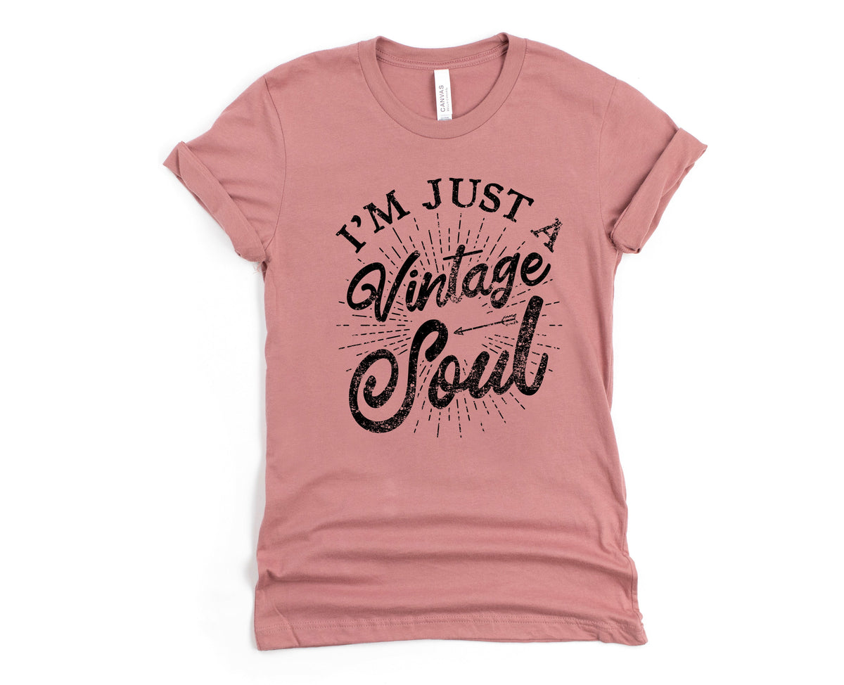 Wholesale I'm a Vintage Soul Graphic Tee - Mauve tee
