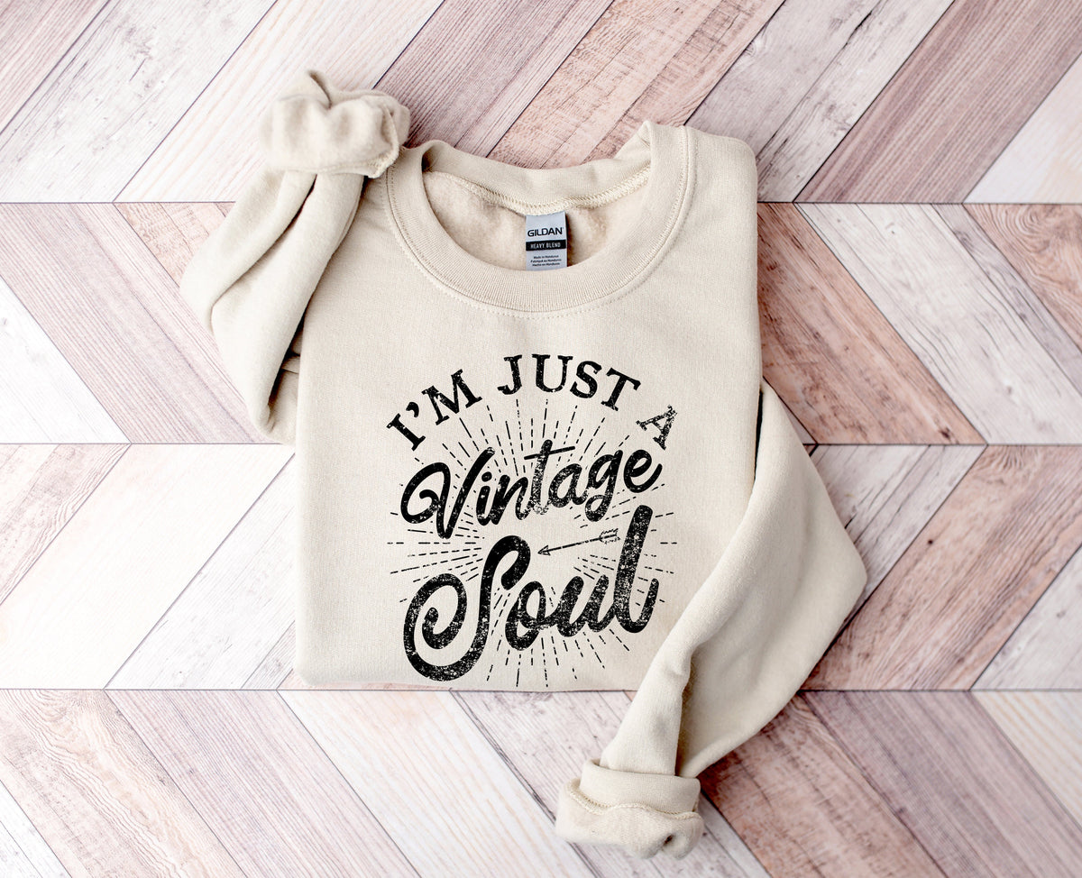 Wholesale I'm a Vintage Soul Graphic Tee - Tan Tee