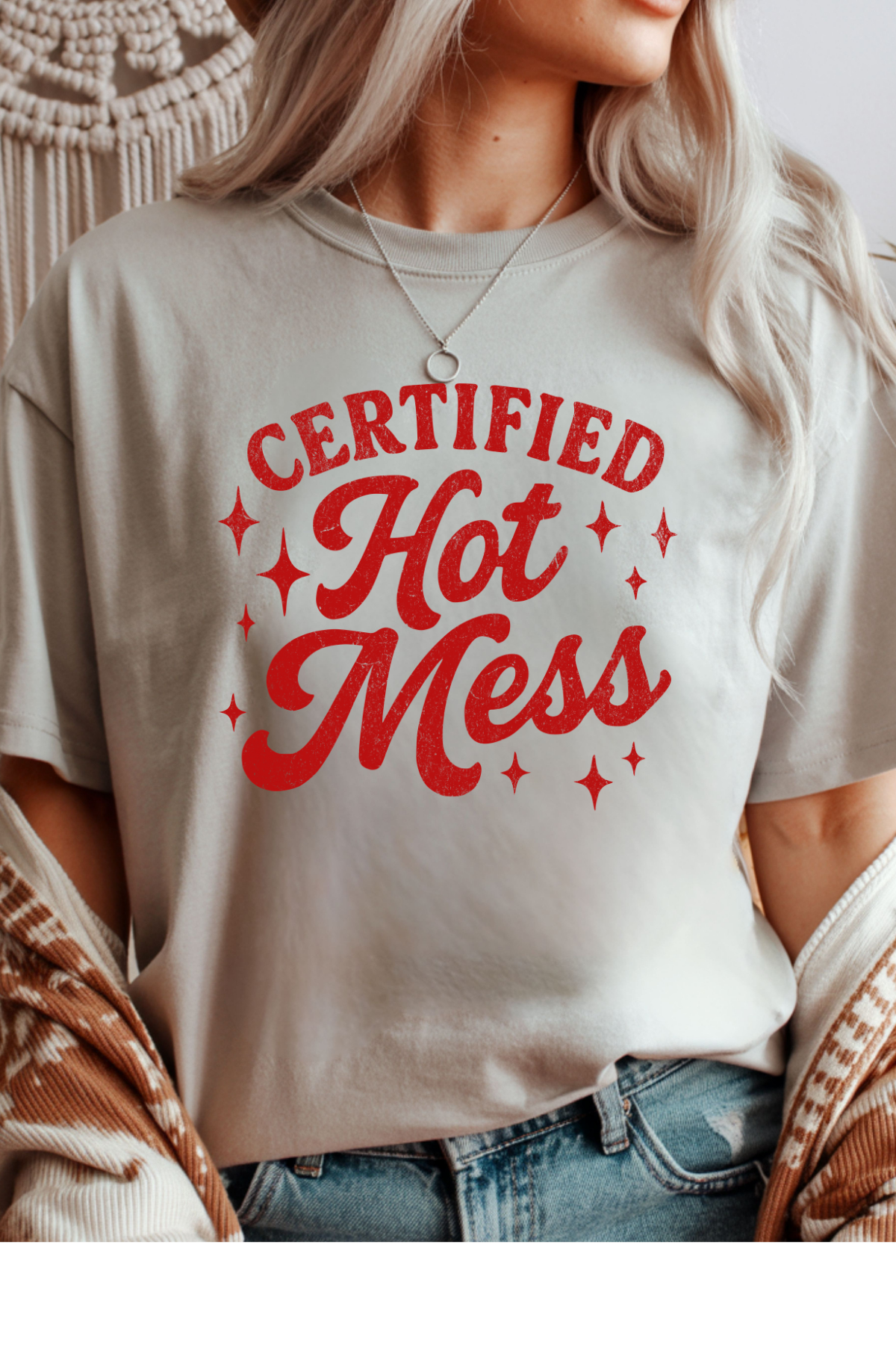 Wholesale Blush Theory - Certified Hot Mess #4 - Ice Grey Gildan Tee