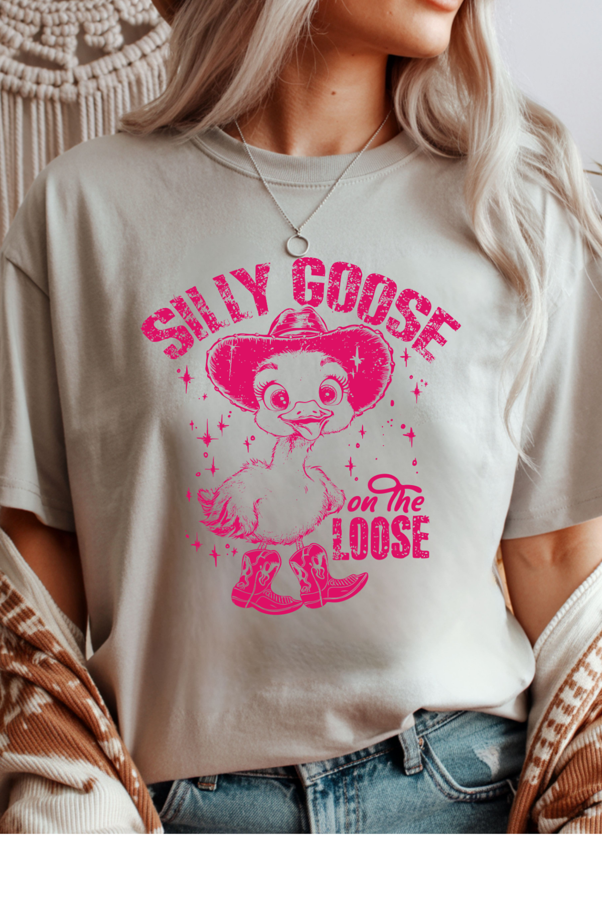 Wholesale Blush Theory - Silly Goose #5 - Ice Grey Gildan Tee