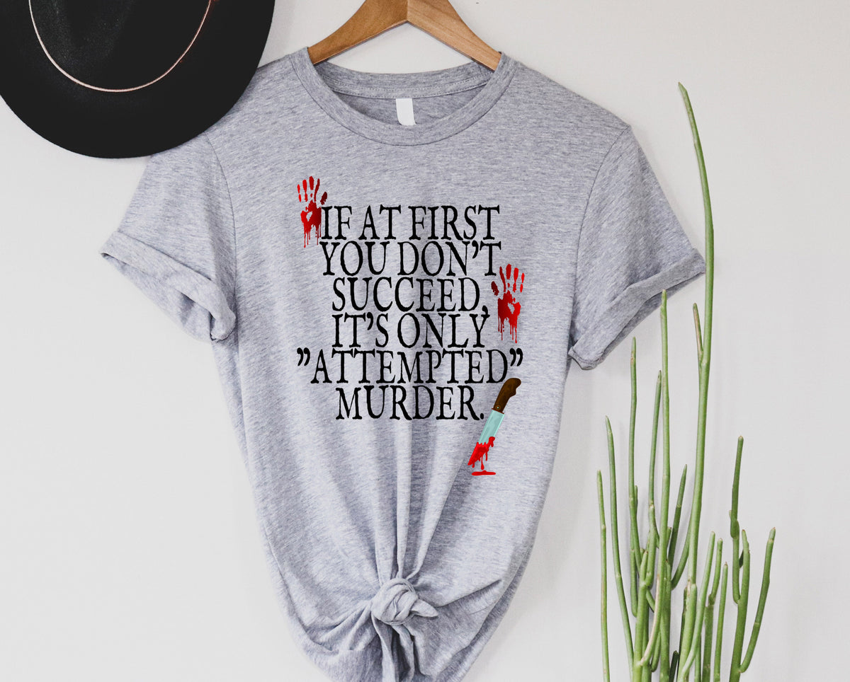 Wholesale If at First You Don't Succeed Graphic Tee - Grey Tee