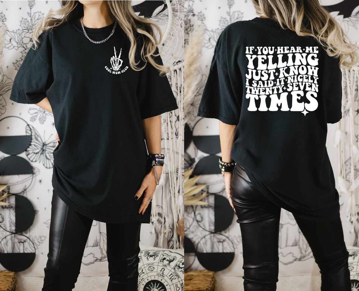 Wholesale If You Hear Me Yelling Graphic Tee - Black Tee