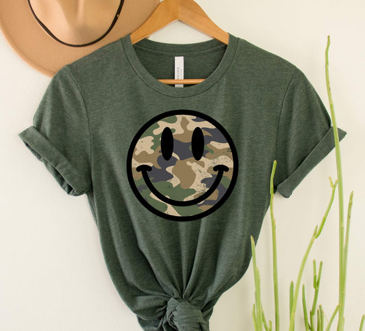 Wholesale Happy Camo Graphic Tee - 